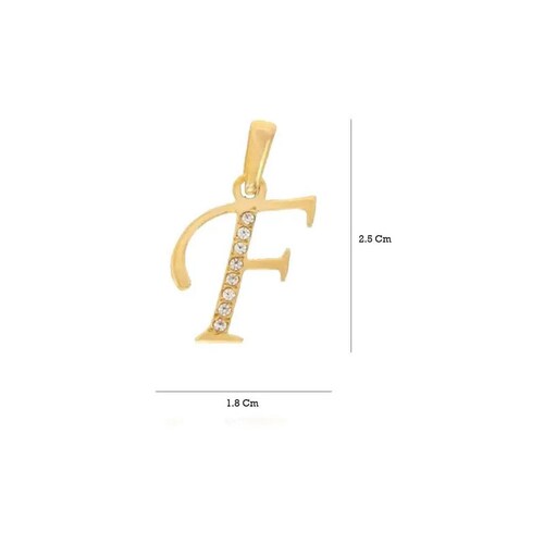Dije Inicial Letra F Con Circonias Oro 14 K