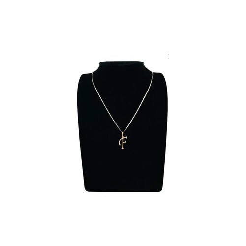 Dije Inicial Letra F Con Circonias Oro 14 K