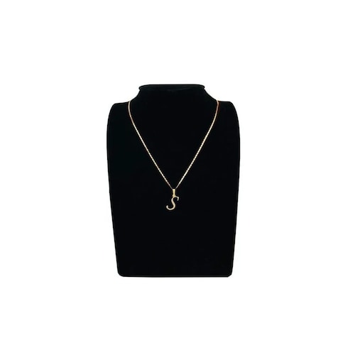 Dije Inicial Letra S Con Circonias Oro 14 K 