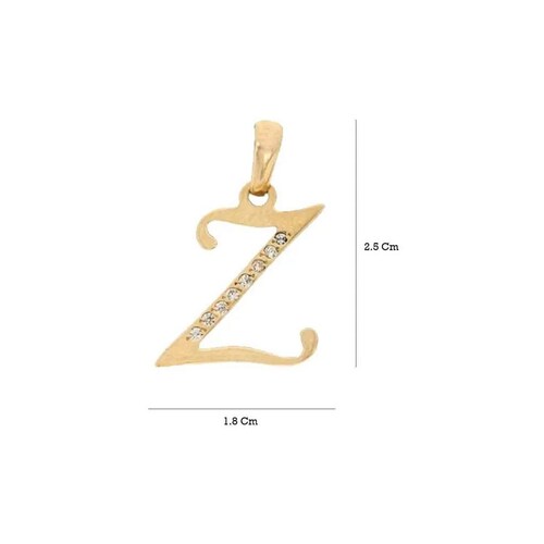Dije Inicial Letra Z Con Circonias Oro 14 K + Obsequio