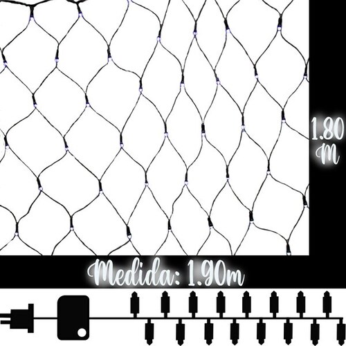 Red De Luces Led Navideñas Luz Blanca 240 Focos 190 X 180 Cm