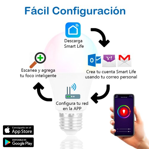 Foco Inteligente Wi-Fi 9W RGB+CW SSA Mx