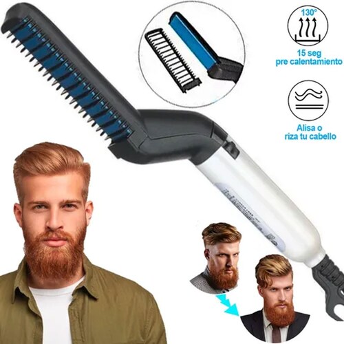 Plancha Barba Alisador Cepillo Electrico Peine Barberia