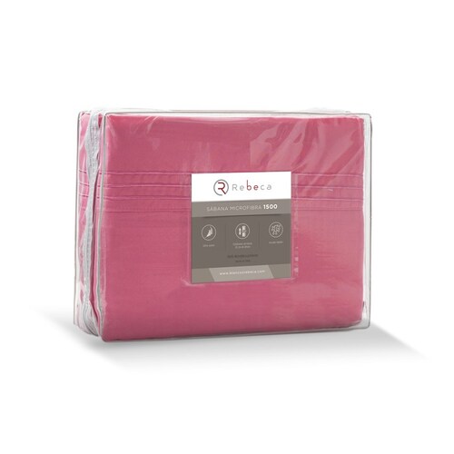 Juego de Sábanas Microfibra Luxury 1500 -Queen Size -Rosa