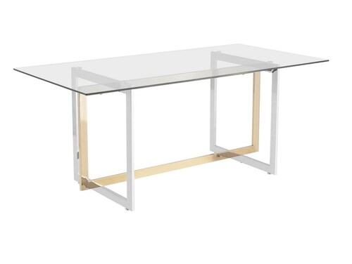 Mesa de Comedor Olga Dorado y Plateado - Kessa
