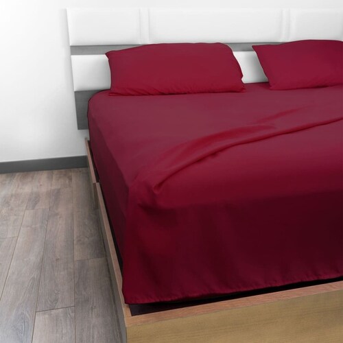 Juego de Sábanas Microfibra Luxury 1500 -Matrimonial -Tinto