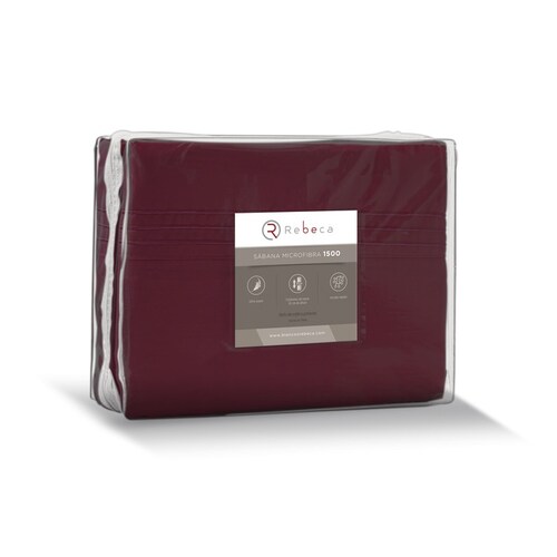 Juego de Sábanas Microfibra Luxury 1500 -Individual -Tinto