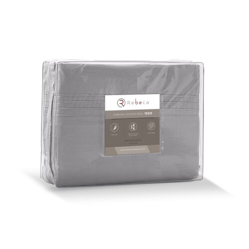 Juego de Sábanas Microfibra Luxury 1500 -King Size -Gris