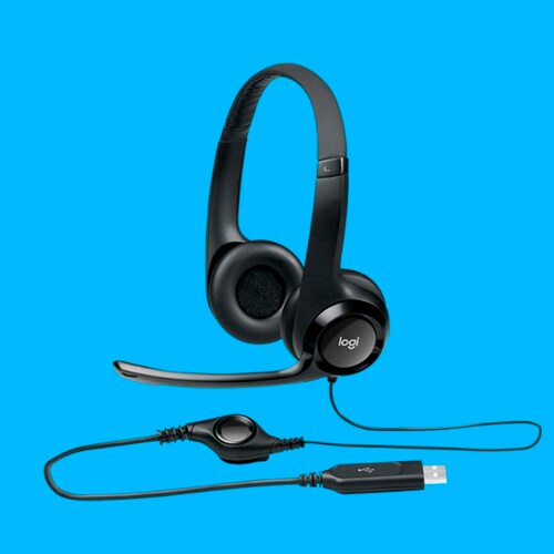DIADEMA LOGITECH H390 STEREO NEGRA CON MICROFONO USB 981-000060.