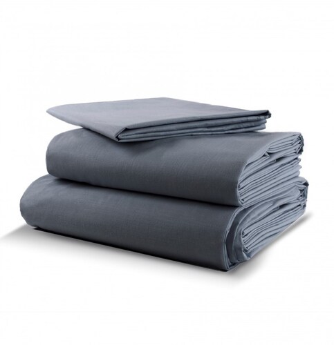 Juego de Sábanas Básica Algodón Percal 300 - Queen Size - Gris