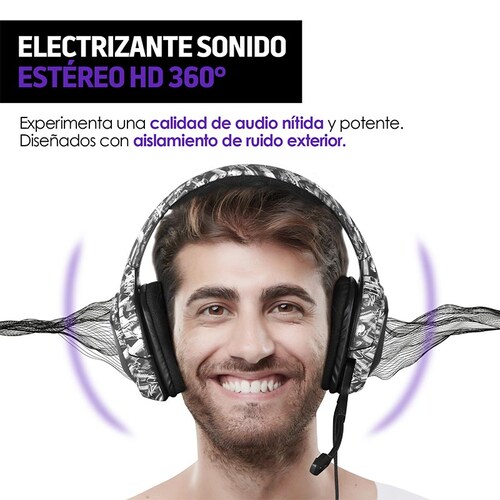Audífonos Gamer Hd 360 Micrófono Luz LED G5000 Redlemon