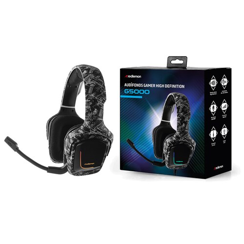 Audífonos Gamer Hd 360 Micrófono Luz LED G5000 Redlemon