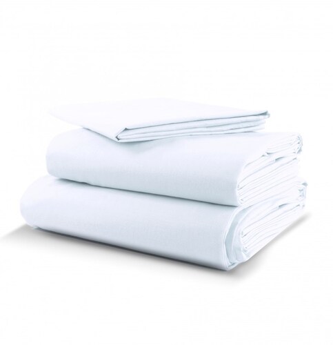 Juego de Sábanas Básica Algodón Percal 300 - Queen Size - Blanco