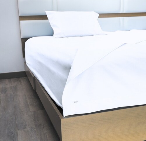 Juego de Sábanas Básica Algodón Percal 300 - Queen Size - Blanco