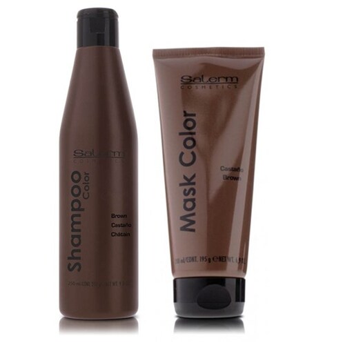 Shampoo Y Mascarilla Cabello Castaño Natural o Teñido/matizador Salerm