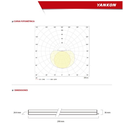 Lampara Linterna Led Batten 5 W Luz Calida Casa Hogar Yankon