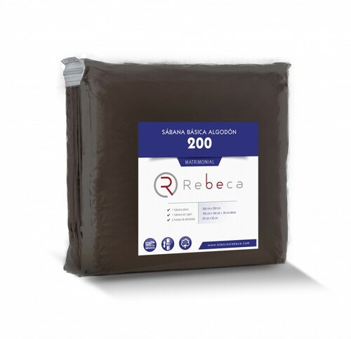Juego de Sábanas Básica Algodón Percal 200 -Individual -Chocolate