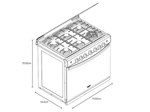 Estufa empotrable Whirlpool WER5100S de 76 cm en Acero Inoxidable.