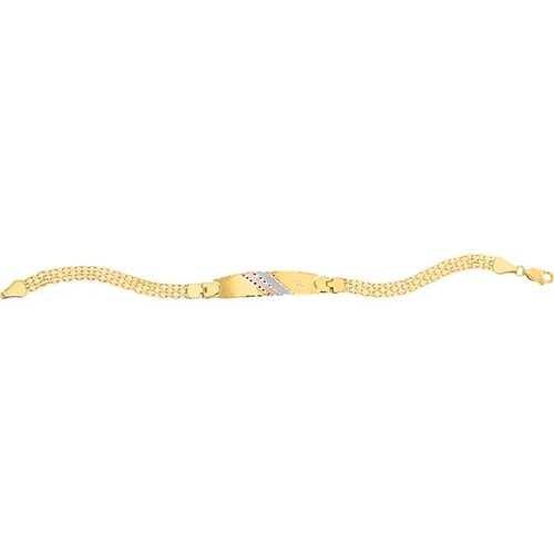 Esclava Dama Tejido Chino De 18 Cm Oro 10 K