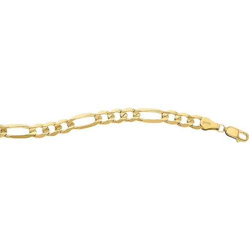 Esclava Caballero Figaro Plana De 21 Cm Oro 10 K