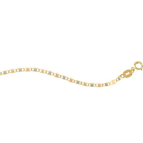 Cadena Valentina Espejo 3 Colores 50 Cm 14 K