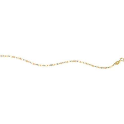 Cadena Valentina Espejo 3 Colores 50 Cm 14 K