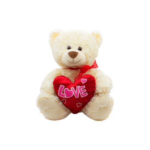 Peluche De Oso Tierno Con Corazón Love Tela Ultra Suave Hipoalergénico