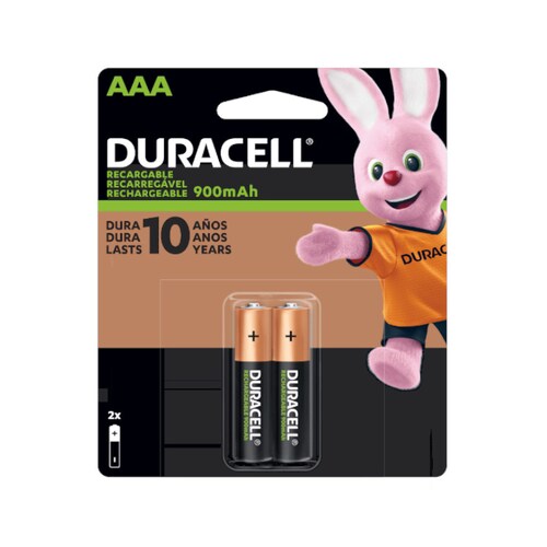 Pila Recargable AAA Duracell 900 Mah Con 2 Piezas
