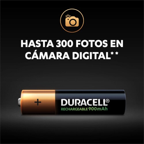 Pila Recargable AAA Duracell 900 Mah Con 2 Piezas
