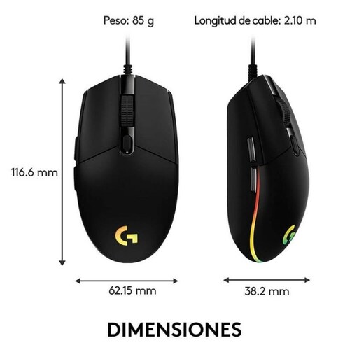 Mouse Gaming Logitech G203 - Negro