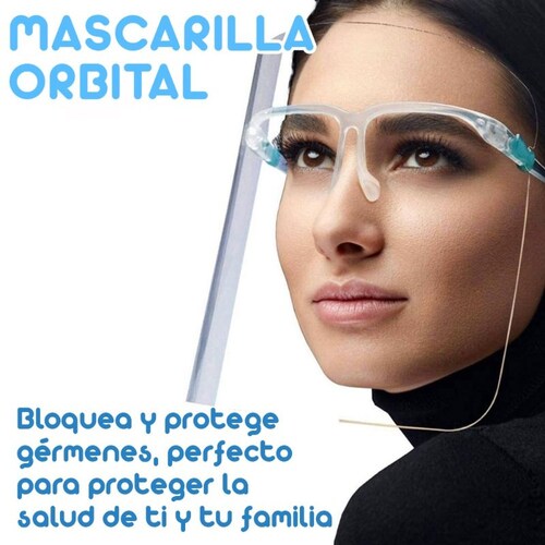 Paquete de 10 Caretas con Lentes Protector Facial Anti Saliva