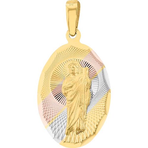 Medalla Oval San Judas Tadeo Oro Florentino 14 K