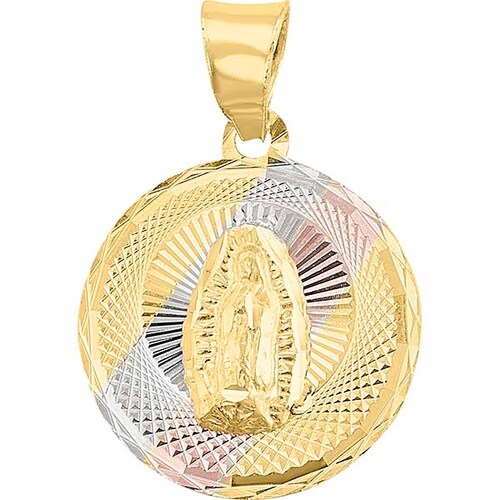 Medalla Circular Virgen De Guadalupe Med Oro 10 K