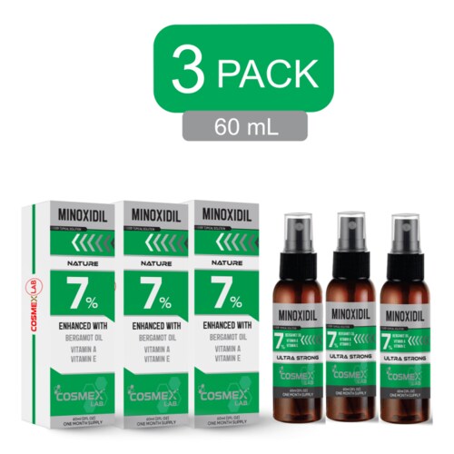 MINOXIDIL 7% Crecimiento Barba y Bigote CosmexLab Nature 60 mL 3 mese