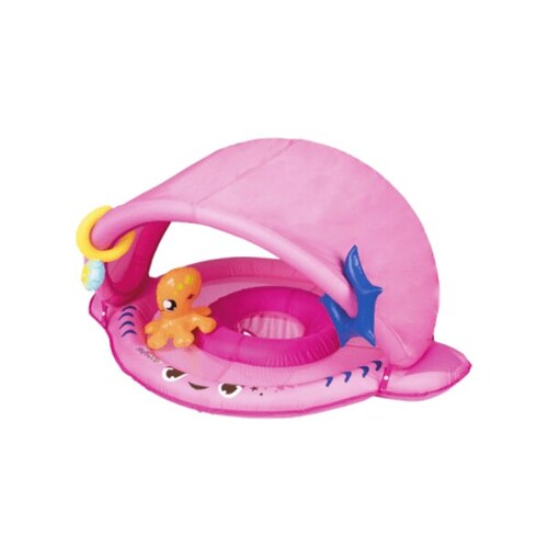 Flotador Inflable Rosa para Bebé con Techo UV