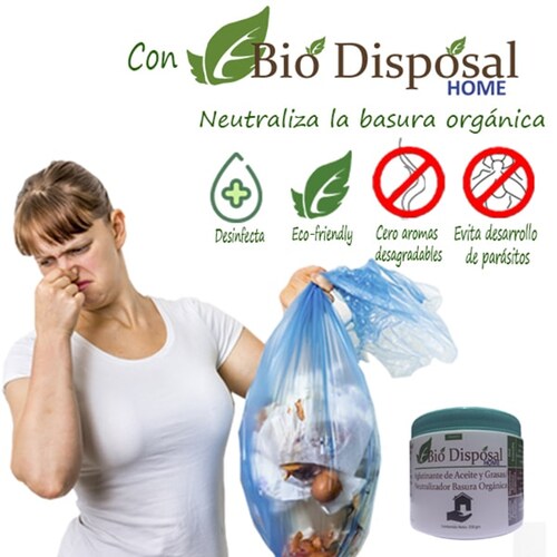 Tratamiento para eliminar Olor en Basura Orgánica y solidificador aceite y grasas Bio Disposal 250 grs