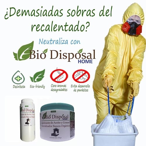 Tratamiento para eliminar Olor en Basura Orgánica y solidificador aceite y grasas Bio Disposal 400 grs