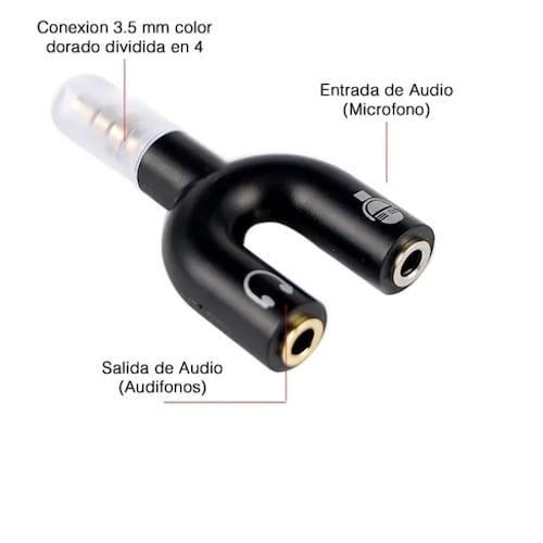 Divisor De Audio Estéreo 3.5 Mm Para Micrófono Y Audifonos