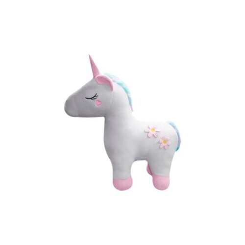 Unicornio de Peluche Blanco con Flor