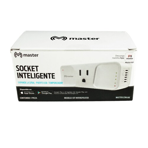 Contacto 2 en 1 - Contacto Eléctrico Inteligente Wifi con Función de Repetidor de Señal Wifi - Master - IOT-WIFIREPEATE