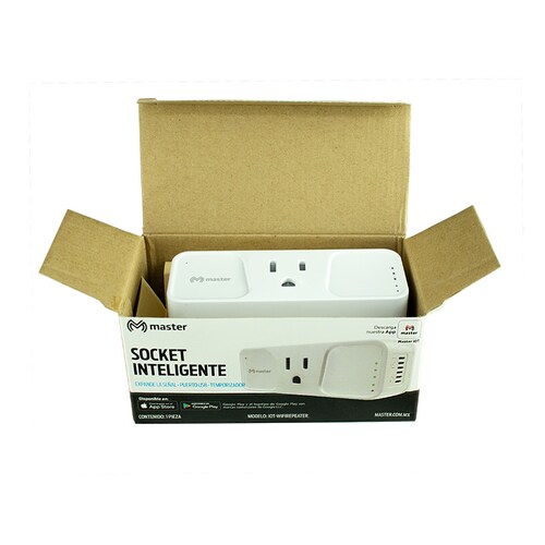 Contacto 2 en 1 - Contacto Eléctrico Inteligente Wifi con Función de Repetidor de Señal Wifi - Master - IOT-WIFIREPEATE