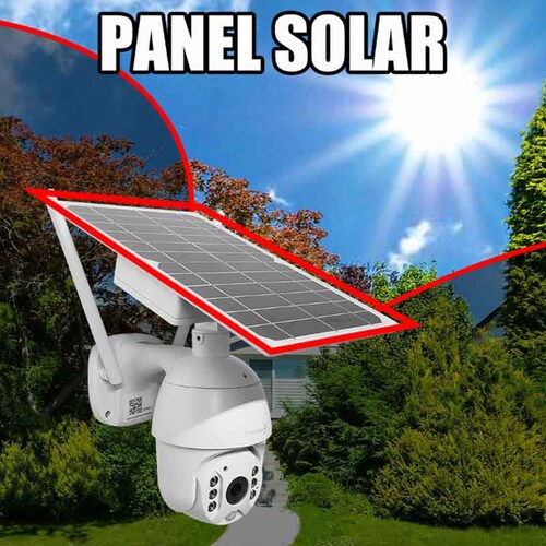 Cámara CCTV 4G Wifi Video HD Panel Solar Batería Movimiento