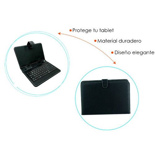 Funda base para tablet con Teclado 9 pulgadas Micro USB