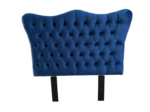 Cabecera Capitonada Zafiro - King size, Terciopelo Azul, Recamara moderna