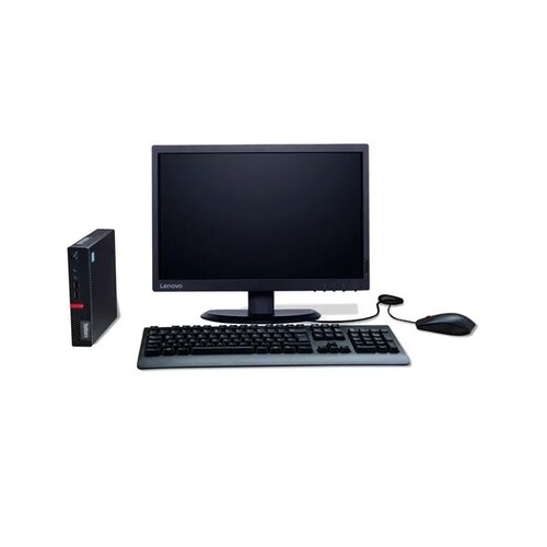 PC Mini CPU Lenovo ThinkCentre M910 Tiny - Intel Core i5-7500 - 8GB Ram - 500GB Disco duro -MONITOR 20"  Windows 10 Pro NO DVD, Equipo Clase B, Reacondicionado 