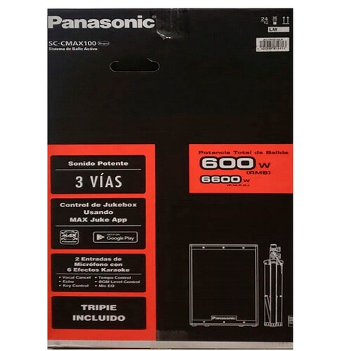 Bafle Activo Panasonic 6600 Watts Con Tipie Sc-cmax100