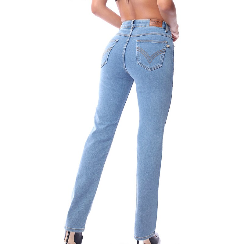 Pantalon para dama Dayana Mezclilla Ajustable Clasico Corte Recto