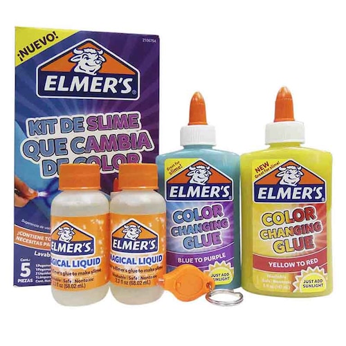 Kit Juego De Hacer Slime Cambia De Color 4 Pzas Niños Elmers