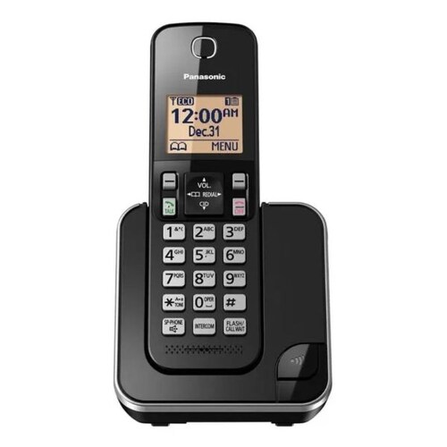 Teléfono Inalámbrico PANASONIC KX-TGC352 Negro 1 extensión Identificador de Llamadas