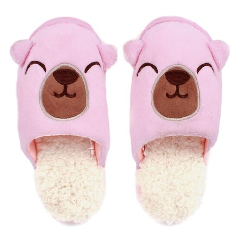 Pantufla Arra Para Mujer Color Rosa De Oso Tierno